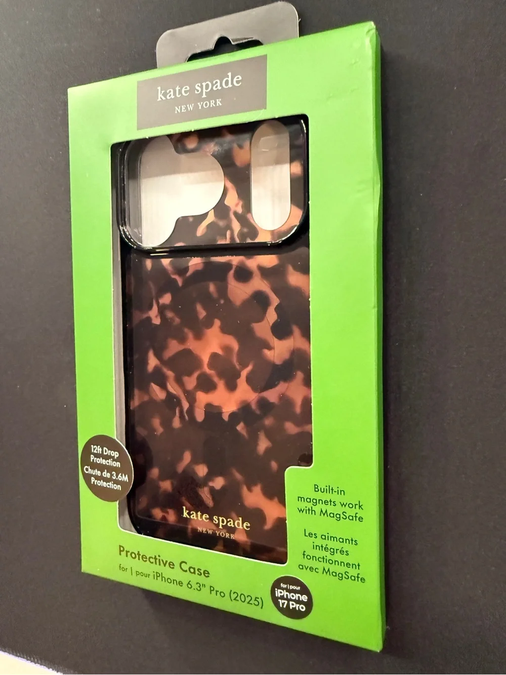 Kate Spade New York HardShell Case MagSafe Apple iPhone 17 Pro Tortoise Shell